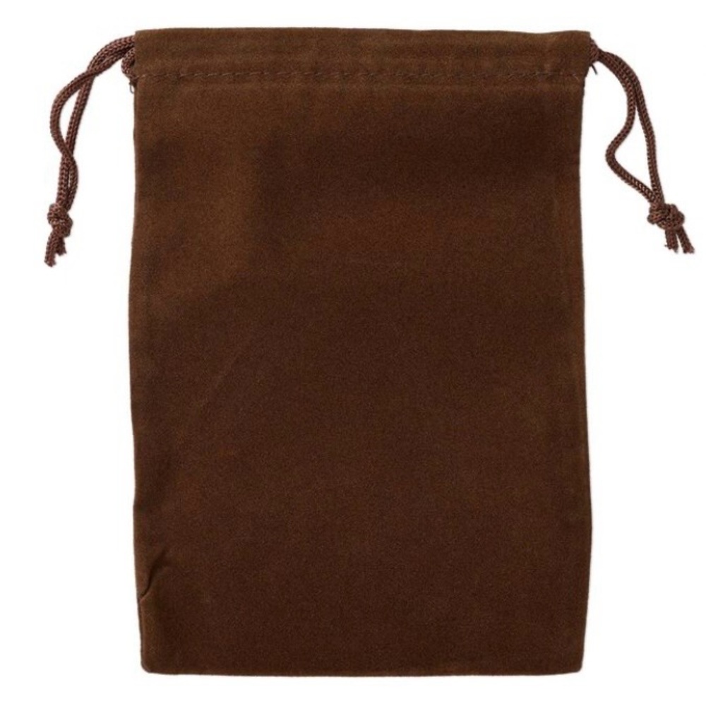 Packaging Pouch Velveteen Brown 5.5” X 4” Rectangle w/Drawstring 20 Count NWOT